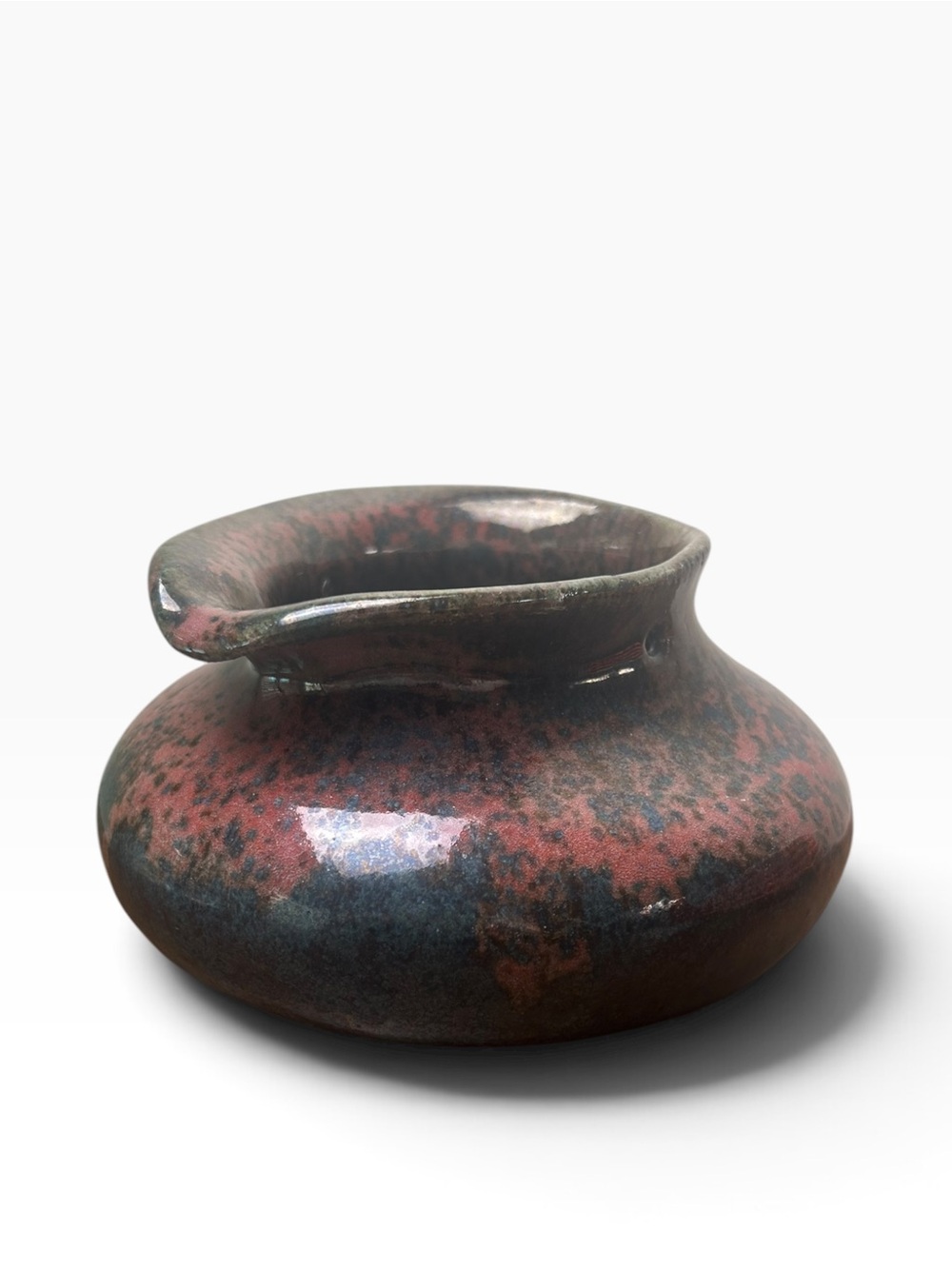Signed Studio Pottery Raku Style Vase Vessel 5”
